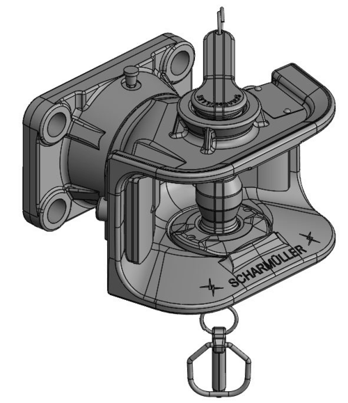 Drag med 38 mm konisk bult för 40 och 50mm ögla med fläns 160x100 från Scharmüller  av  Kespa AB Manuella drag 7520