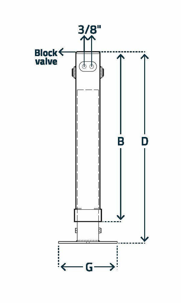 Dubbelverkande hydauliskt stödben max 2800kg, H1040 från Simol  av  Kespa AB Stödben 7341