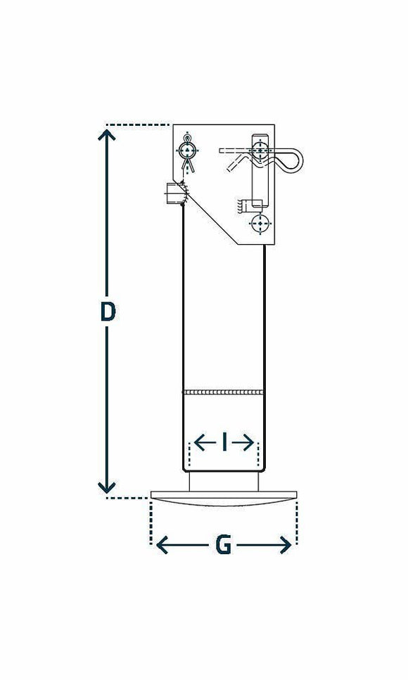Fällbart hydrauliskt stödben max 5470 kg, DH713 från Simol  av  Kespa AB Stödben 7339