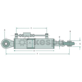 Hydraulisk toppstång kat 1 med kulled längd 352-447 mm  av  Kespa AB Hydrauliska toppstänger 7279