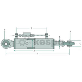Hydraulisk toppstång kat 1 med kulled längd 352-447 mm  av  Kespa AB Hydrauliska toppstänger 7279