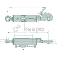Hydraulisk toppstång kat 2 med kula och fångsthake 570-790 mm  av  Kespa AB Hydraulika toppstänger 7266