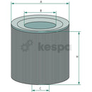 Hydrauloljefilter P172465 - 11026934  av  Kespa AB Hydraulfilter 5877
