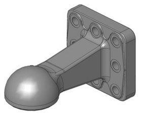 Kulhandske K80 med fläns 130x130 M20, 8 hål, typgodkänd  av  Kespa AB Kulhandske 7468