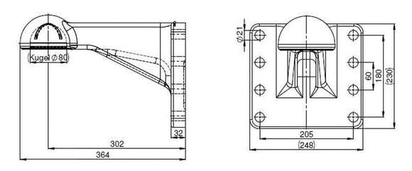 Kulhandske K80  med hög infästning passande Samson  av  Kespa AB Kulhandske 7357