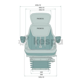 Luftfjädrad förarstol från Proboss, 520mm bred och 260mm spårmått  av  Kespa AB Luftfjädrad stol 7531