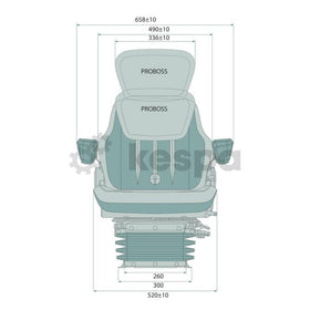 Luftfjädrad förarstol från Proboss, 520mm bred och 260mm spårmått  av  Kespa AB Luftfjädrad stol 7531