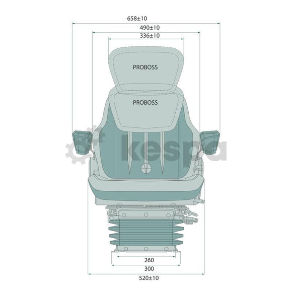 Luftfjädrad förarstol från Proboss, 520mm bred och 260mm spårmått  av  Kespa AB Luftfjädrad stol 7531