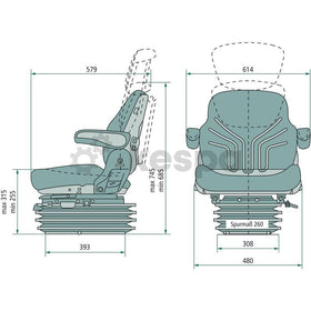 Luftfjädrad förarstol Grammer MSG95G/721 260 mm  av  Kespa AB Luftfjädrad stol 7346