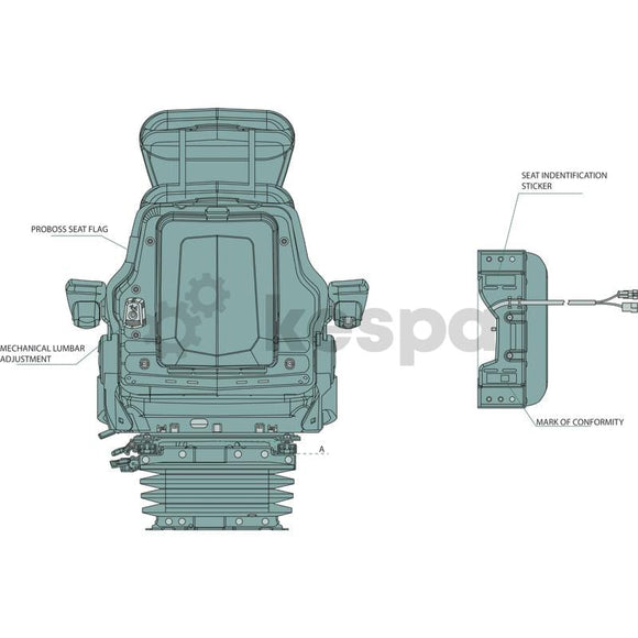 Luftfjädrad premiumstol med rotation från Proboss, 260mm spårmått  av  Kespa AB Luftfjädrad stol 7411
