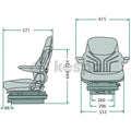 Mekanisktfjädrad stol Grammer Maximo Comfort MSG85G/721 260 mm