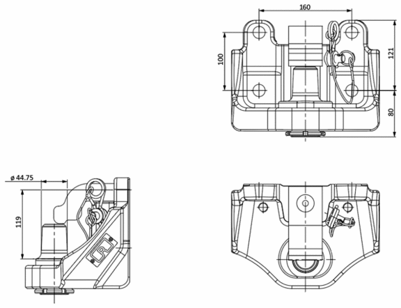 Piton-fix med fläns 160x100 M20 från Rockinger  av  Kespa AB Piton-fix 7425