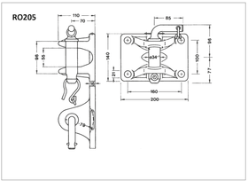 Rockinger dragkoppling fläns 160x100, 34mm sprint  av  Kespa AB Manuella drag 7343