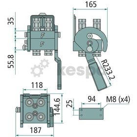 Snabbkoppling multifaster hona 4x 1/2" BSP - PH408-4-12G FC  av  Kespa AB Multikoppling kopplingsplatta 7652