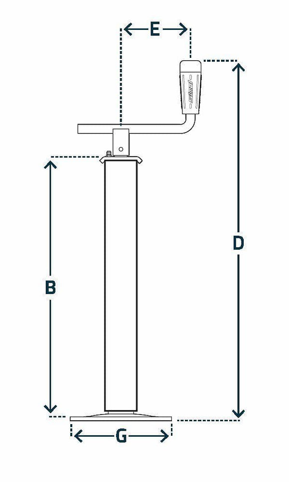 Stödben vevbart max 300kg, P525 från Simol  av  Kespa AB Stödben 7337