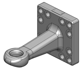 Vagnsdrag med dragögla 40mm som är 42mm tjock med fläns 160x160 från Scharmüller  av  Kespa AB Dragögla 7490