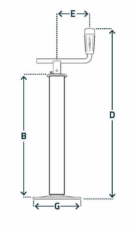 Vevbart stödben max 1000 kg belastning, P560 från Simol  av  Kespa AB Stödben 7323
