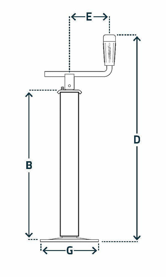Vevbart stödben max 1000 kg belastning, P560 från Simol  av  Kespa AB Stödben 7323