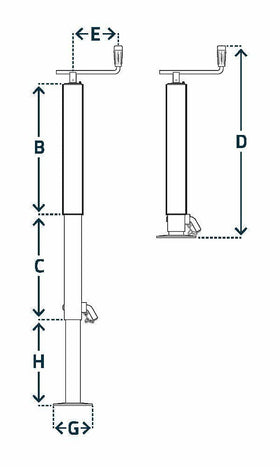 Vevbart stödben max 1000 kg, P575/3SF från Simol  av  Kespa AB Stödben 7338
