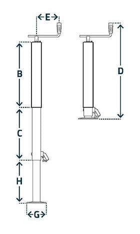 Vevbart stödben max 1000 kg, P575/3SF från Simol  av  Kespa AB Stödben 7338