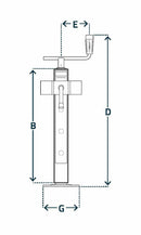 Vevbart stödben med fläns max 1200kg, PE600 från Simol  av  Kespa AB Stödben 7352