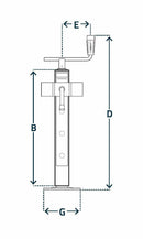 Vevbart stödben med fläns max 1200kg, PE600 från Simol  av  Kespa AB Stödben 7352